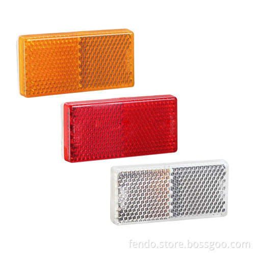High Quality ADR E4 Motorcycle Trailer Truck Rectangular Reflex Reflectors with Adhesive or Screw Installation